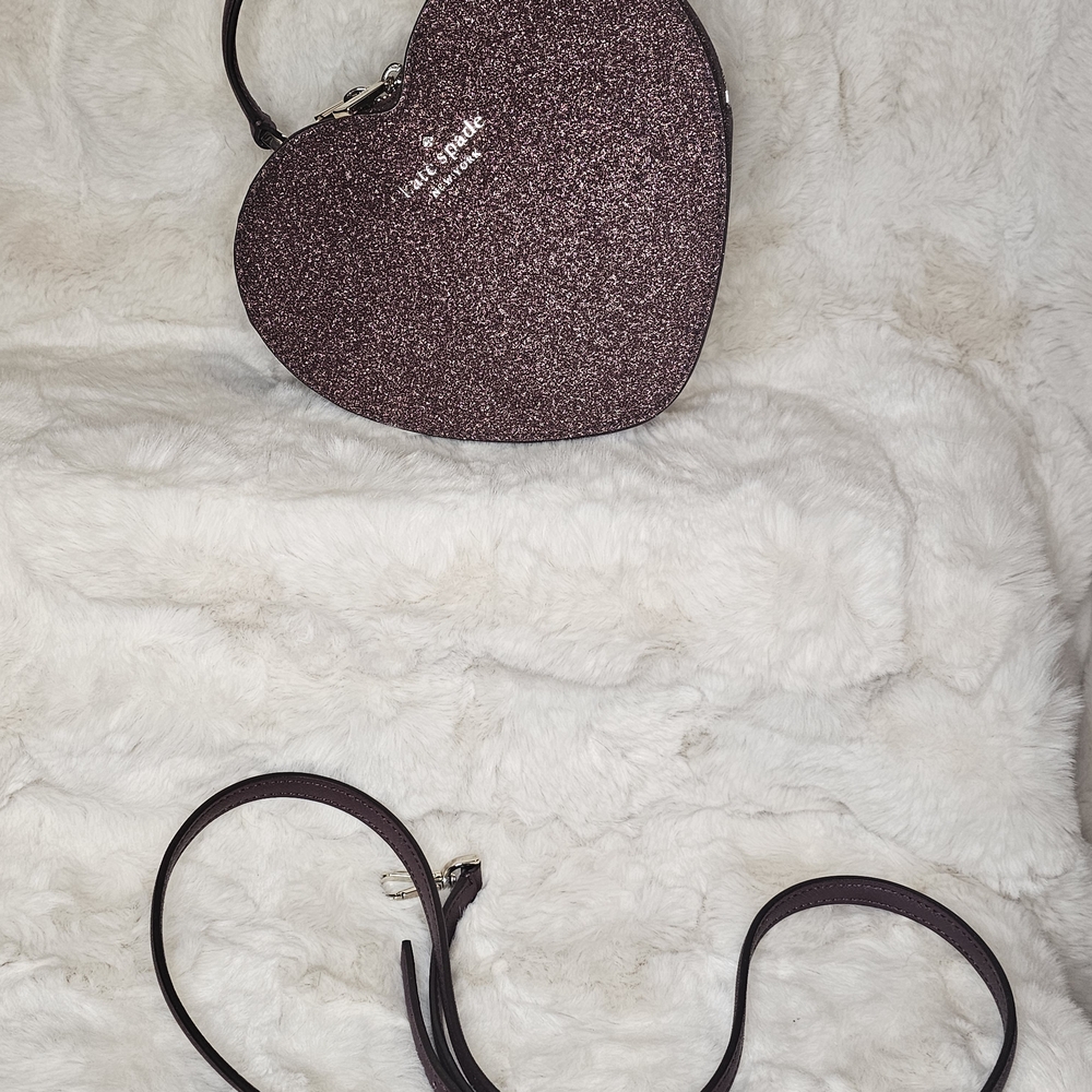 Kate Spade Glitter Heart Crossbody Bag - Deep Burgundy